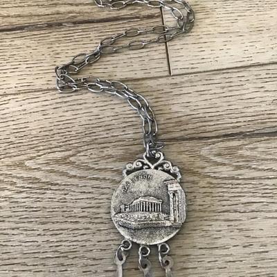 Vintage large Greek coin, statement, necklace