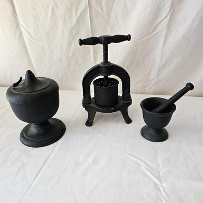 Trio of Cast Iron Memorabilia (LR-JS)