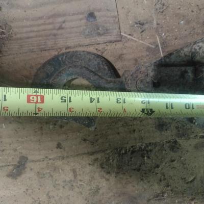 Vintage Metal Wheelbarrow Wheel and Pulley with Hook