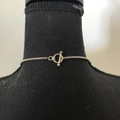 Very nice Cable, chain, toggle necklace, crystal rhinestone bead necklace