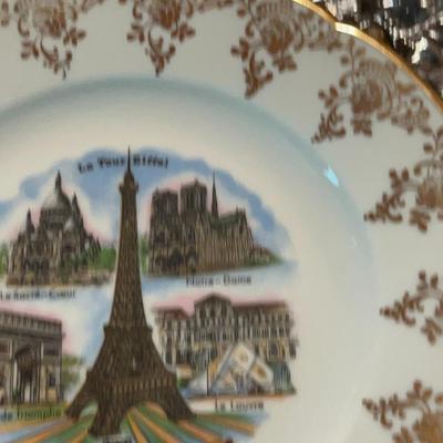 Sale Photo Thumbnail #201: Vintage Porcelain Souvenir Plate from Paris France of the Eiffel Tower  7.5"