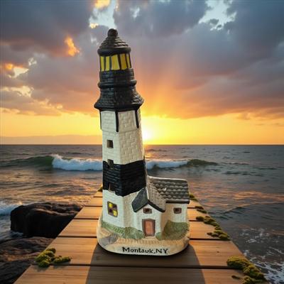 Sale Photo Thumbnail #205: Montauk, NY Ceramic Lighthouse   7.5" tall