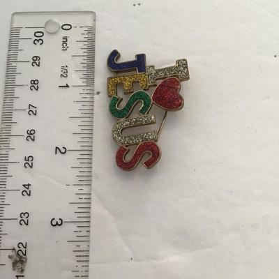 Sale Photo Thumbnail #155: I love Jesus brooch please see attached photos