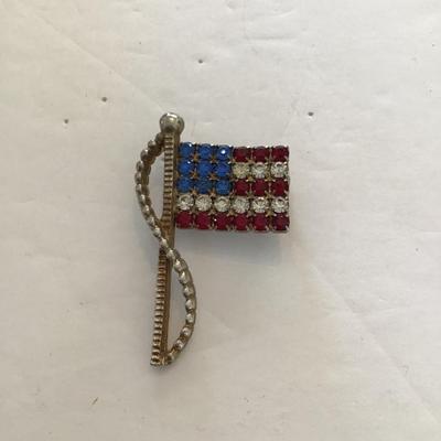 Sale Photo Thumbnail #156: Vintage American flag brooch. Please see attached photos.