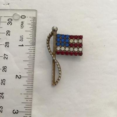 Sale Photo Thumbnail #158: Vintage American flag brooch. Please see attached photos.