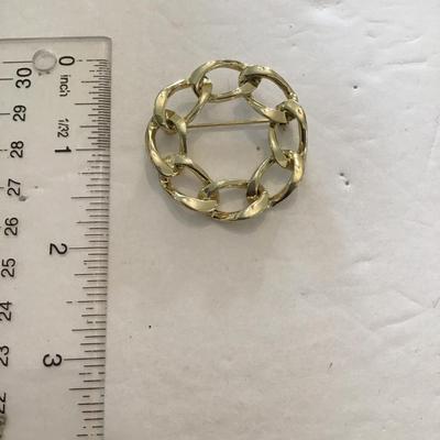 Sale Photo Thumbnail #166: Gold tone, brooch  please see attached photos