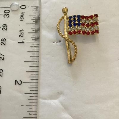 Sale Photo Thumbnail #199: Vintage American flag brooch. Please see attached photos.