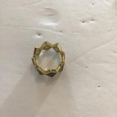 Sale Photo Thumbnail #223: Gold tone, black enamel fashion rings please see attached photos