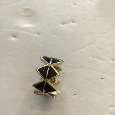Sale Photo Thumbnail #224: Gold tone, black enamel fashion rings please see attached photos