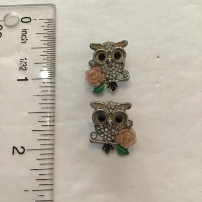 Sale Photo Thumbnail #237: Vintage owl, fashion, earrings. Please see attached photos.