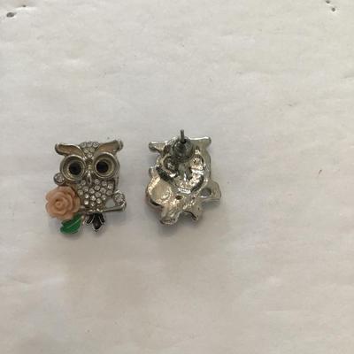 Sale Photo Thumbnail #236: Vintage owl, fashion, earrings. Please see attached photos.