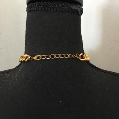 Big chunky gold tone, purple bead statement, necklace