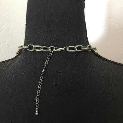 Silver-tone, flower statement, necklace