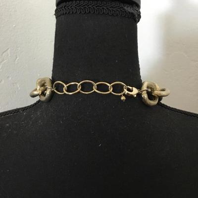 Large gold tone, chain link, statement, necklace