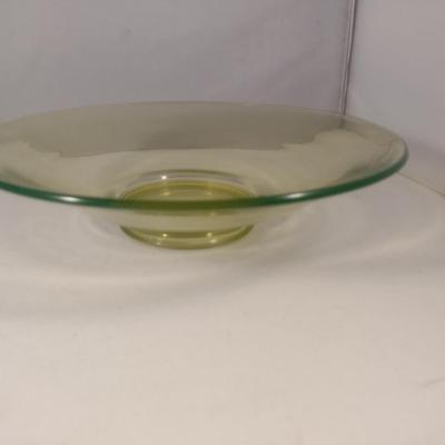 Sale Photo Thumbnail #746: Large Uranium Glass Centerpiece Bowl- Approx 11 1/8" in Diameter