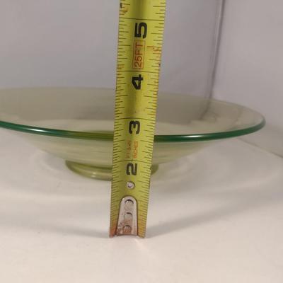 Sale Photo Thumbnail #748: Large Uranium Glass Centerpiece Bowl- Approx 11 1/8" in Diameter