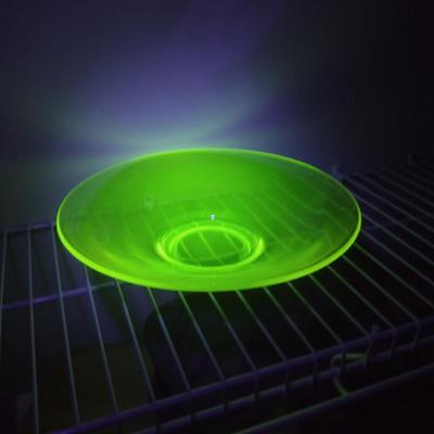 Sale Photo Thumbnail #751: Large Uranium Glass Centerpiece Bowl- Approx 11 1/8" in Diameter