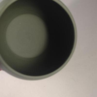 Sale Photo Thumbnail #755: Vintage Wedgwood Jasperware Sage Green Cookie/Biscuit Jar with Lid- Approx 6 1/2" Tall.  Marked 1956.