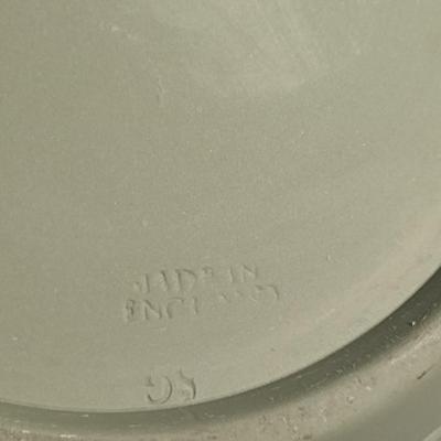 Sale Photo Thumbnail #761: Vintage Wedgwood Jasperware Sage Green Cookie/Biscuit Jar with Lid- Approx 6 1/2" Tall.  Marked 1956.