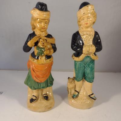 Sale Photo Thumbnail #765: Pair of Vintage Pottery Figurines