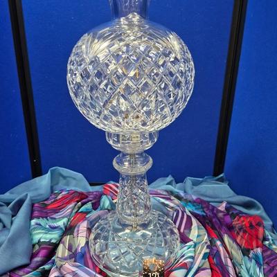Sale Photo Thumbnail #332: 2 piece hurricane electric lamp, discontinued
19 inches tall, 8 inch diameter globe
This item is very heavy
Excellent condition
Retail $450 to $950