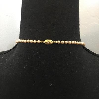 Vintage Monet faux pearl necklace long
