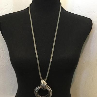 Long, very nice Silver-tone statement necklace