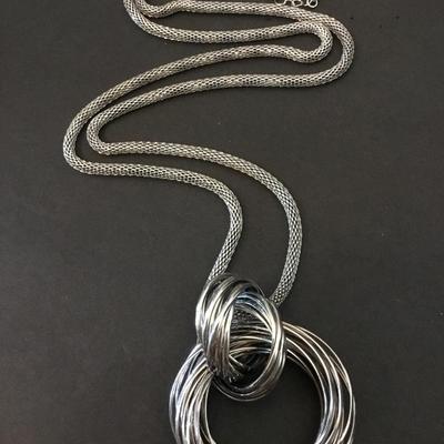 Long, very nice Silver-tone statement necklace