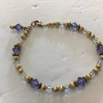 Dainty Purple Glass Bracelet