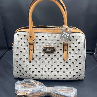 Sale Photo Thumbnail #349: White Twinkle star purse 
11.5 by 13.5 inches with long strap 
NEW