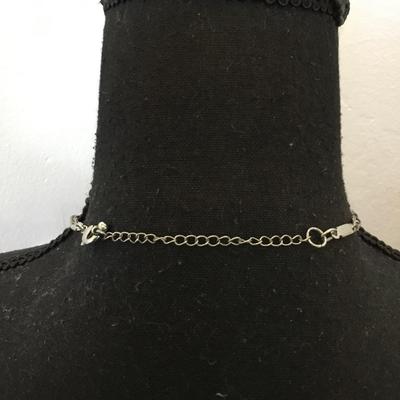 Beautiful, silver toned, multistrand, lapis, and shell bead statement necklace