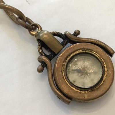 Vintage Compass Pocket With Chain