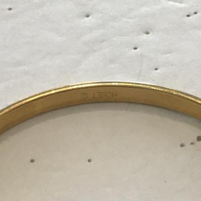 Monet Ribbed Gold Tone Bangle