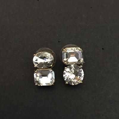 Kate Spade, gold tone, crystal rhinestone, stud statement earrings very beautiful very nice