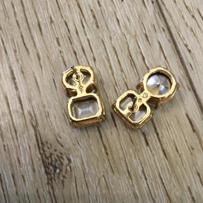 Kate Spade, gold tone, crystal rhinestone, stud statement earrings very beautiful very nice