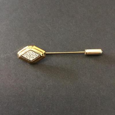 Vintage Avon, gold tone, crystal rhinestone stick pen
