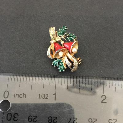 Vintage, Roma Christmas, bell pin/brooch