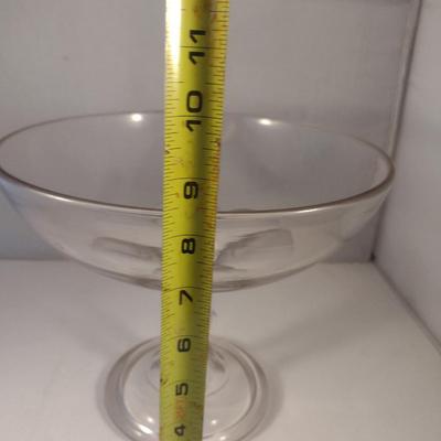 Sale Photo Thumbnail #822: Glass/Crystal Pedestal Compote Bowl- Approx 10 1/4" in Diameter