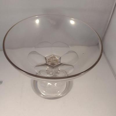 Sale Photo Thumbnail #818: Glass/Crystal Pedestal Compote Bowl- Approx 10 1/4" in Diameter