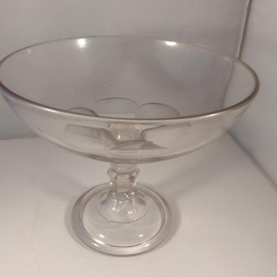 Sale Photo Thumbnail #820: Glass/Crystal Pedestal Compote Bowl- Approx 10 1/4" in Diameter