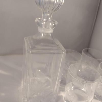 Sale Photo Thumbnail #826: Royal Crystal Rock Decanter with Four Glasses Set