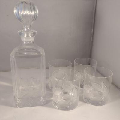 Sale Photo Thumbnail #823: Royal Crystal Rock Decanter with Four Glasses Set