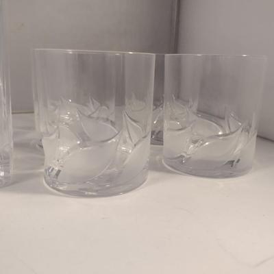 Sale Photo Thumbnail #824: Royal Crystal Rock Decanter with Four Glasses Set