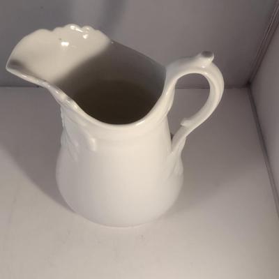 Sale Photo Thumbnail #833: Glazed Pitcher- Possibly Ironstone- Approx 9 3/4" Tall