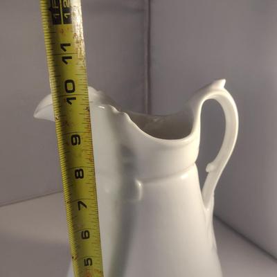 Sale Photo Thumbnail #835: Glazed Pitcher- Possibly Ironstone- Approx 9 3/4" Tall