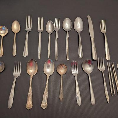 Sale Photo Thumbnail #3205: Array Of Of Silverware Various Marks #13