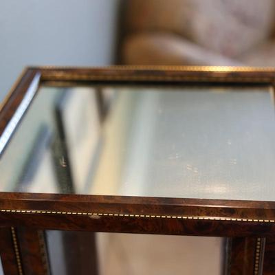 Italian Glass and Wood Tabletop Display Cabinet