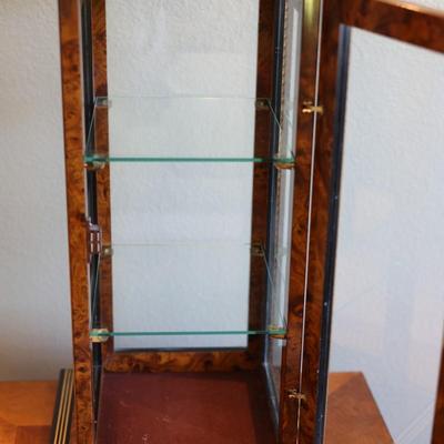 Italian Glass and Wood Tabletop Display Cabinet