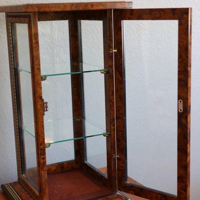 Italian Glass and Wood Tabletop Display Cabinet
