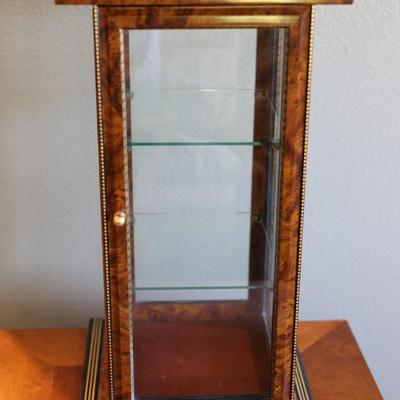 Italian Glass and Wood Tabletop Display Cabinet